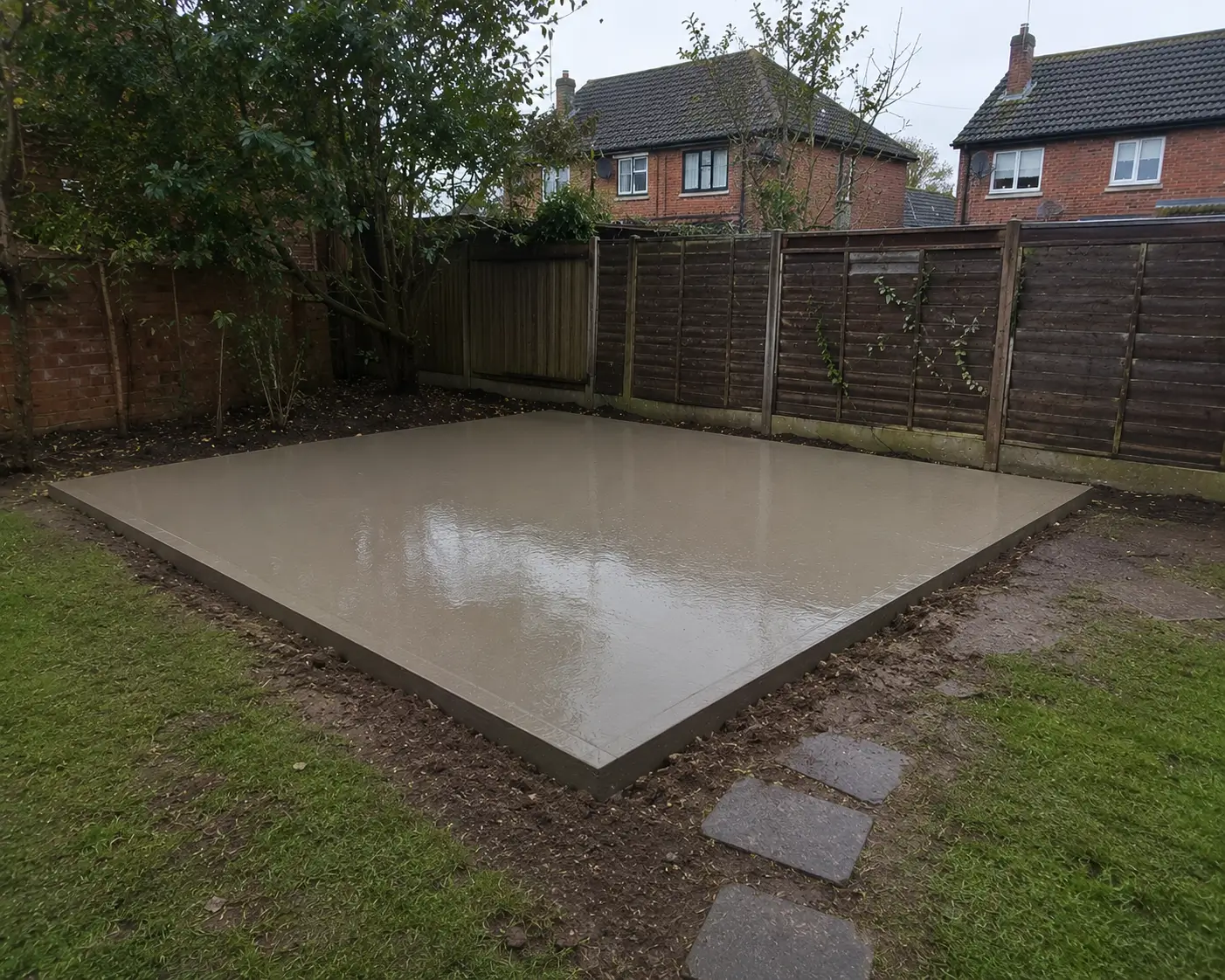 Concrete base installation in Bletchley
