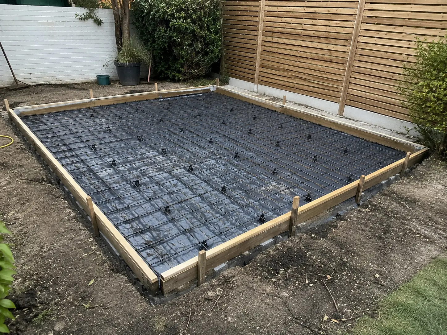 Concrete base installation before concrete got poured