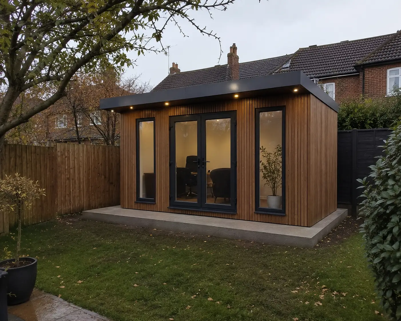 Completed summerhouse installed onto concrete base