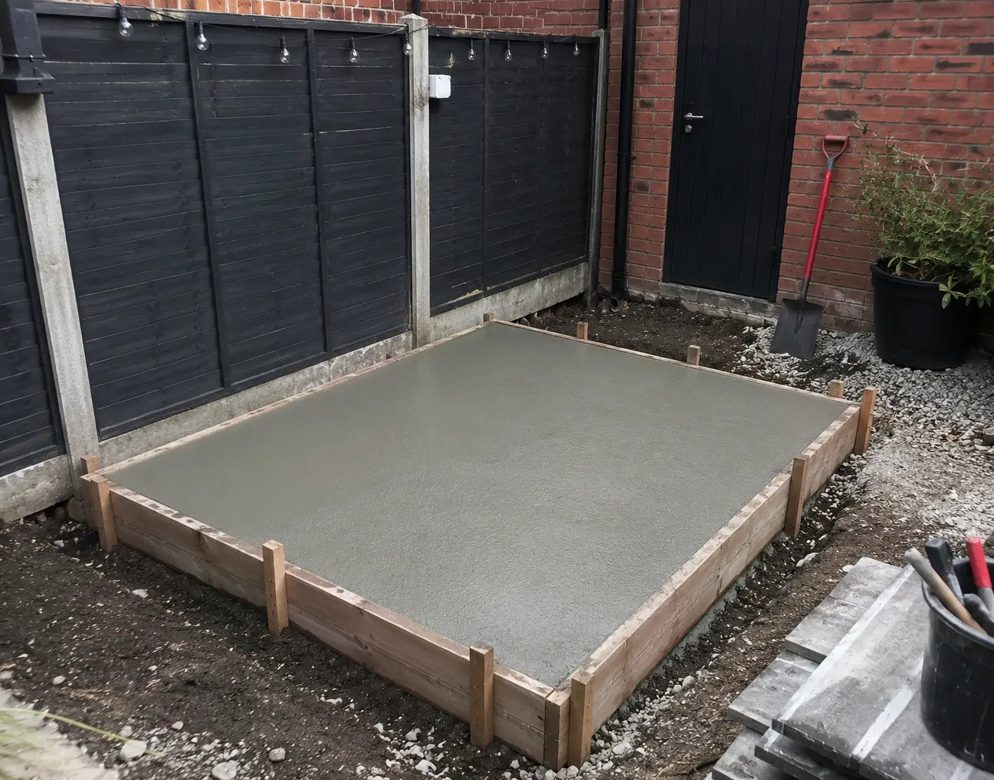 Hot tub concrete base