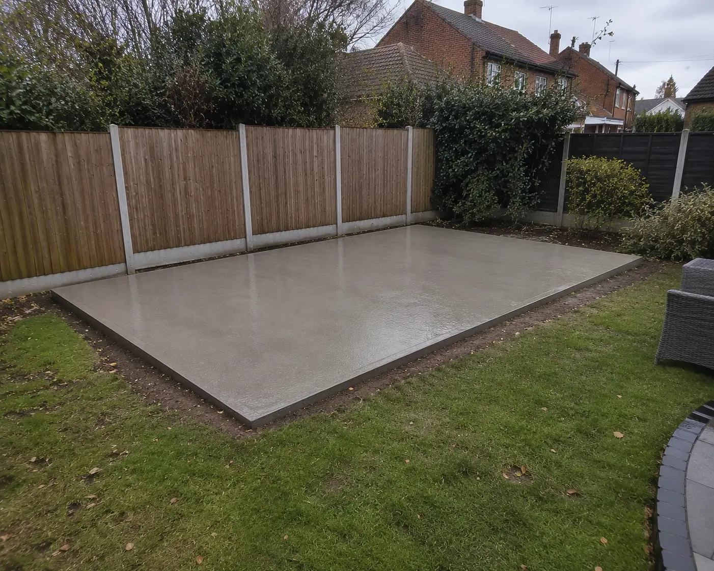 Completed concrete base installation